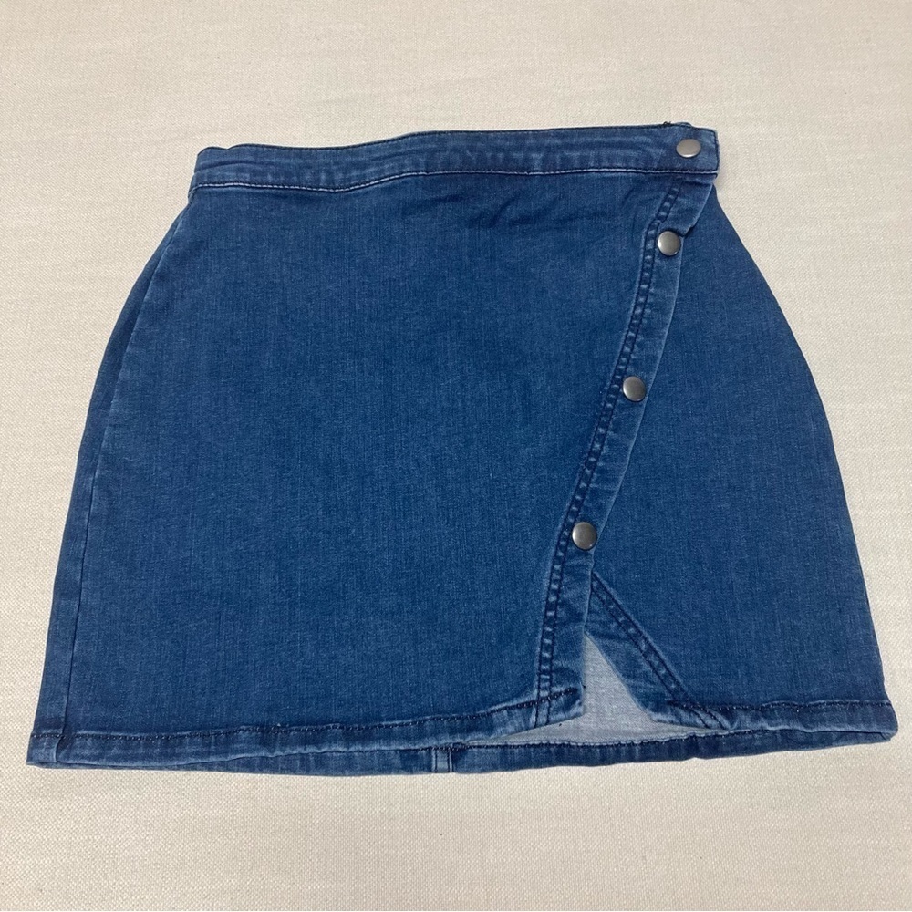 WE THE FREE | Free People Crossover Snap Denim Mini Skirt